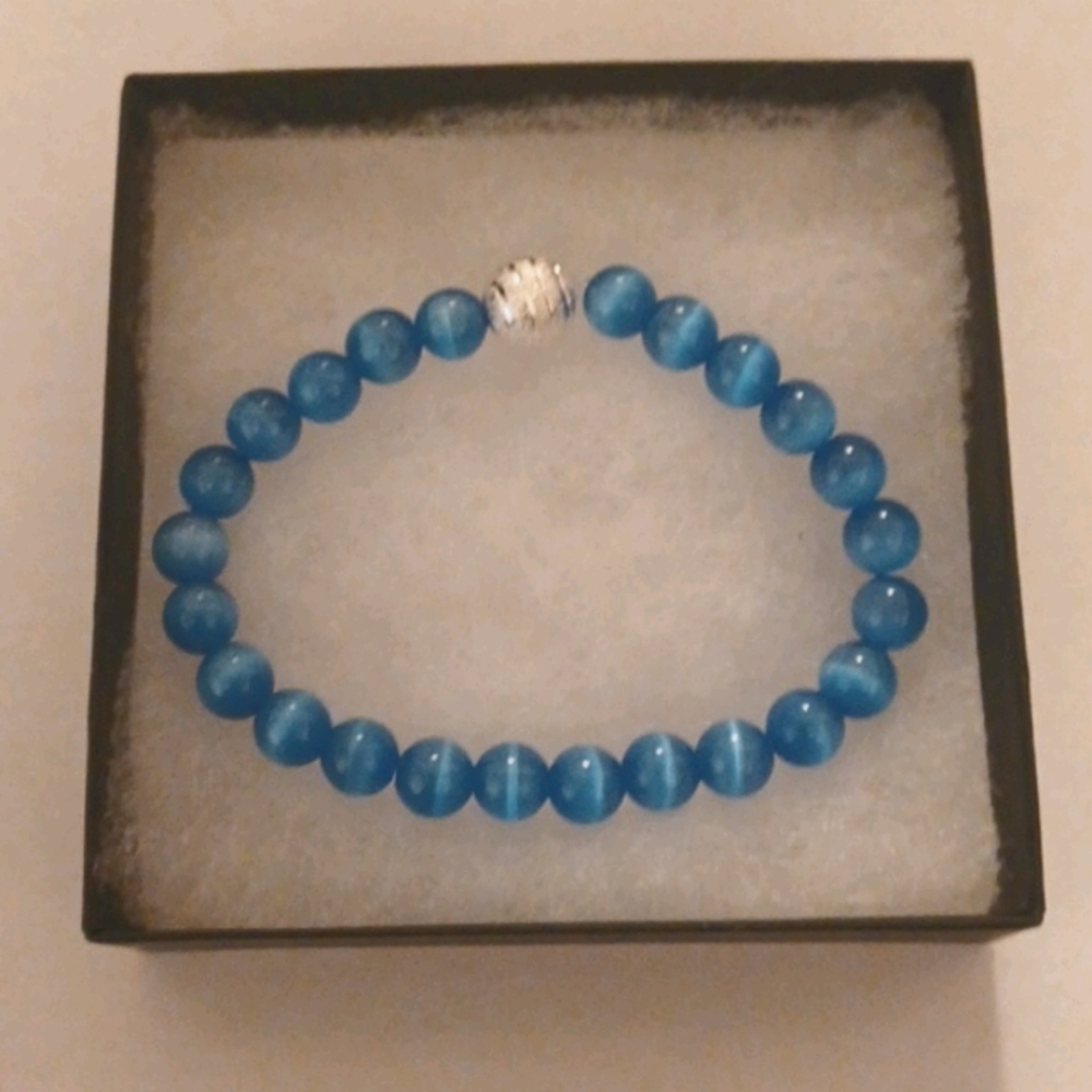 Charleston Blue Cat Eye Stone Bracelet